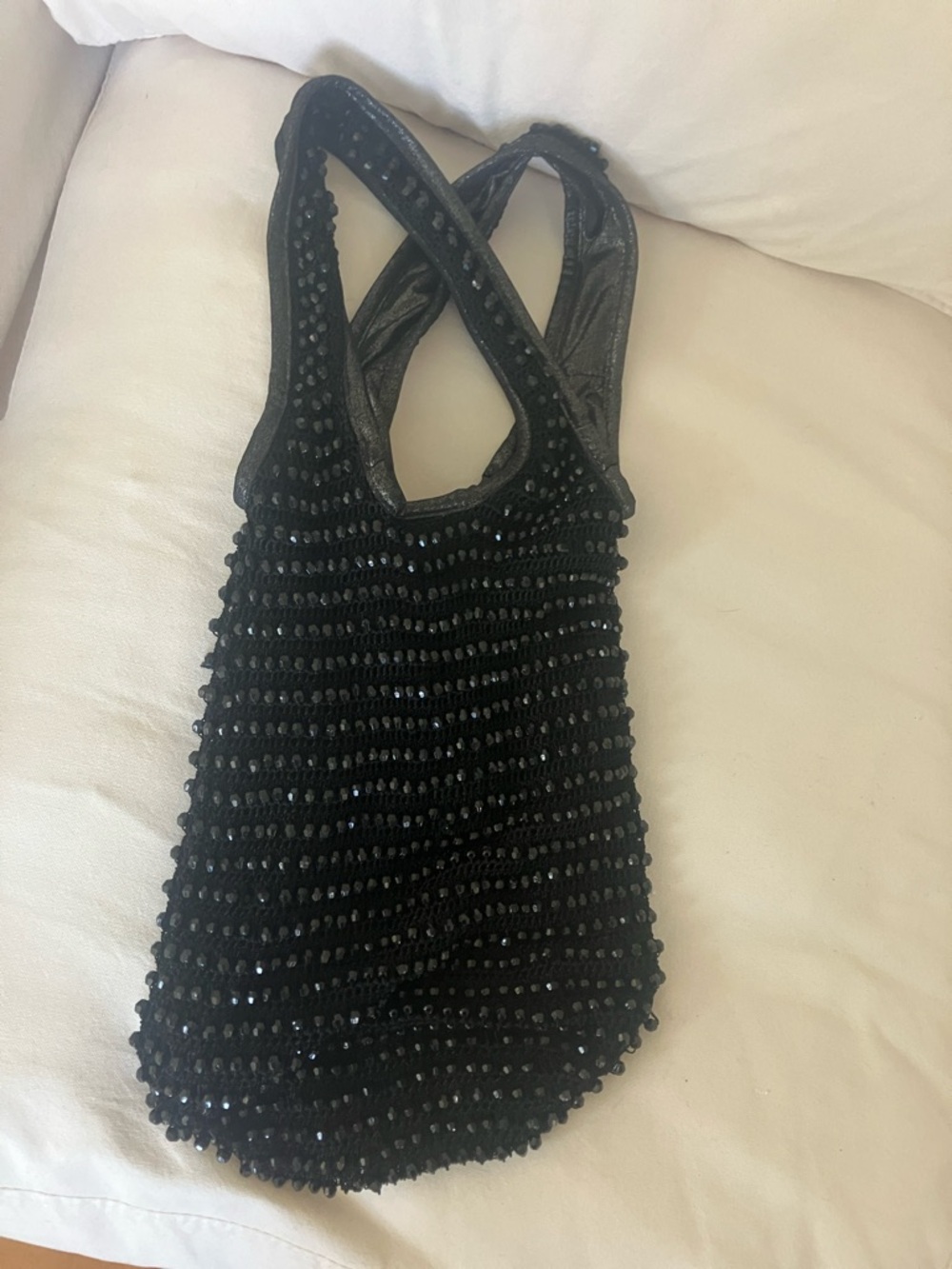 Black Beaded Bag